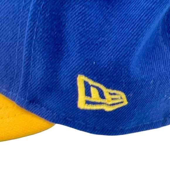 Golden State Warriors New Era NBA Fitted Hat Cap Blue Yellow - Picture 10 of 10